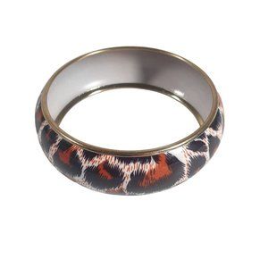 Leopard Print Bangle Bracelet Women Gold Black Brown Jewelry 2.5 Inch Opening